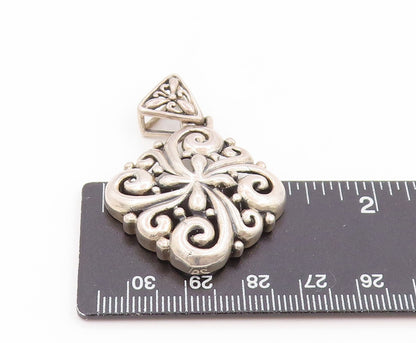 925 Sterling Silver Vintage Pendant Intricate Floral Scrollwork Locket  PT25810