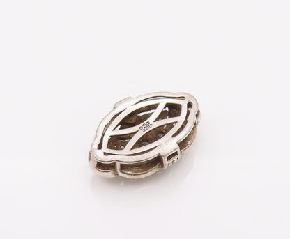 925 Sterling Silver  Vintage CZ Eye Inside The Flower Pendant  PT22104