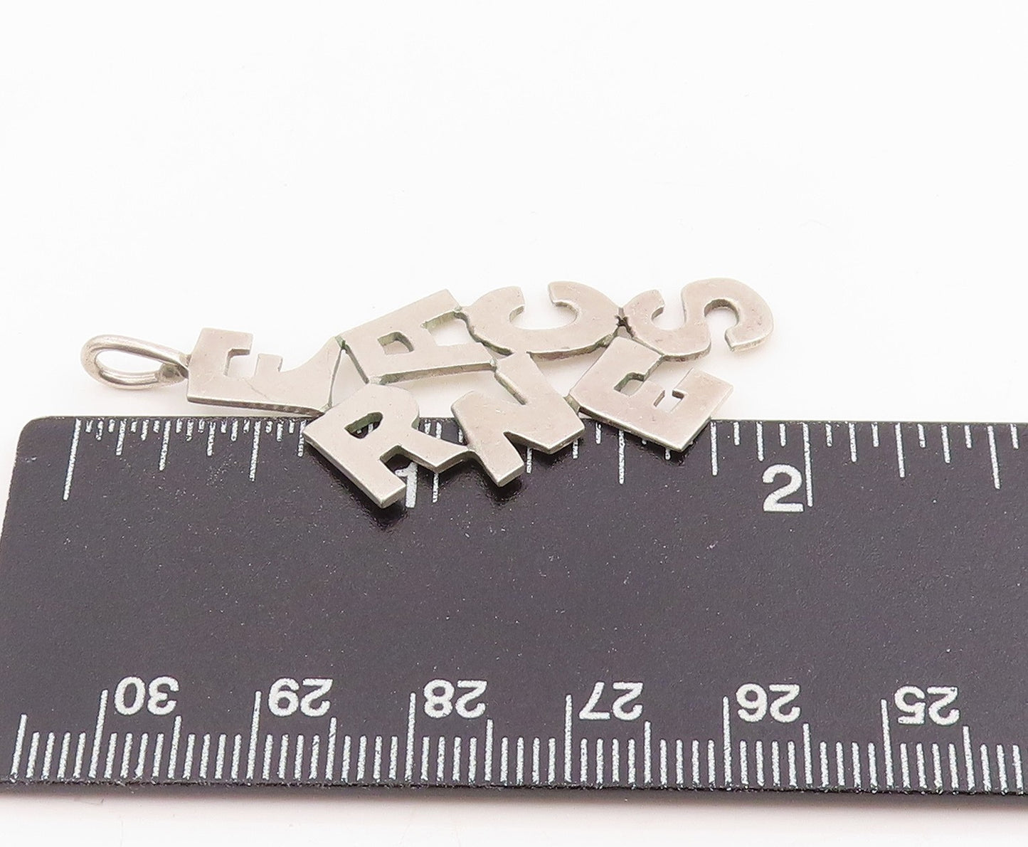 925 Sterling Silver Vintage Pendant Monogram Nameplate Collection Charm  PT25616
