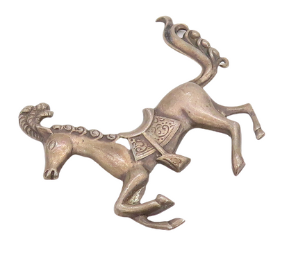 925 Sterling Silver Vintage Brooch Pin LANG 3D Cutout Running Horse  BP11201