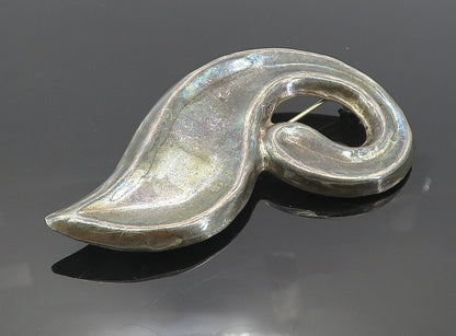 MEXICO 925 Sterling Silver  Vintage Oxidized Swirl Design Brooch Pin  BP3156