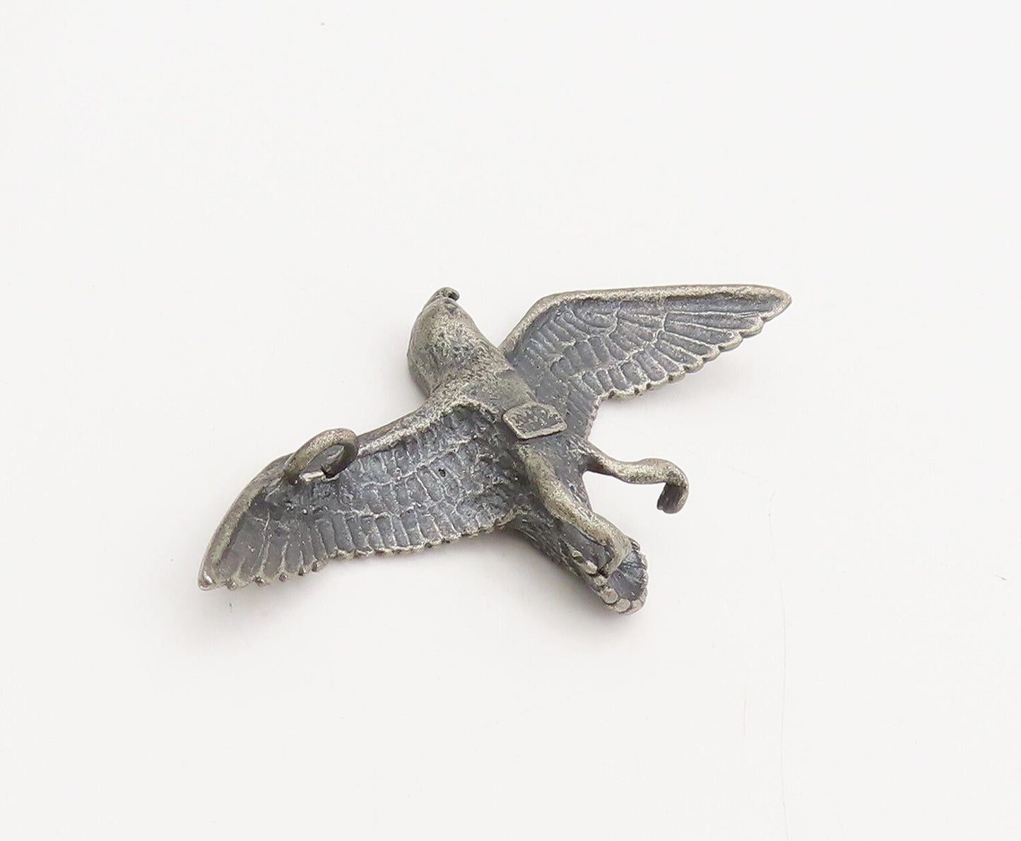 925 Sterling Silver  Vintage Solid Carved Flying Eagle Drop Pendant  PT22294
