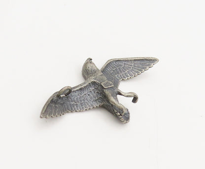 925 Sterling Silver  Vintage Solid Carved Flying Eagle Drop Pendant  PT22294