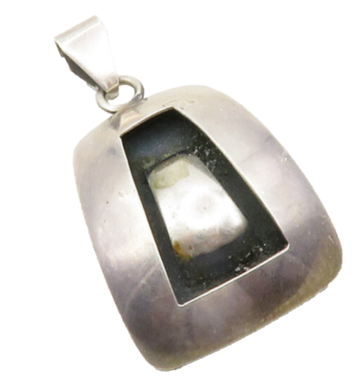 POLAND 925 Sterling Silver  Vintage Smooth Open Dome Design Pendant  PT10191