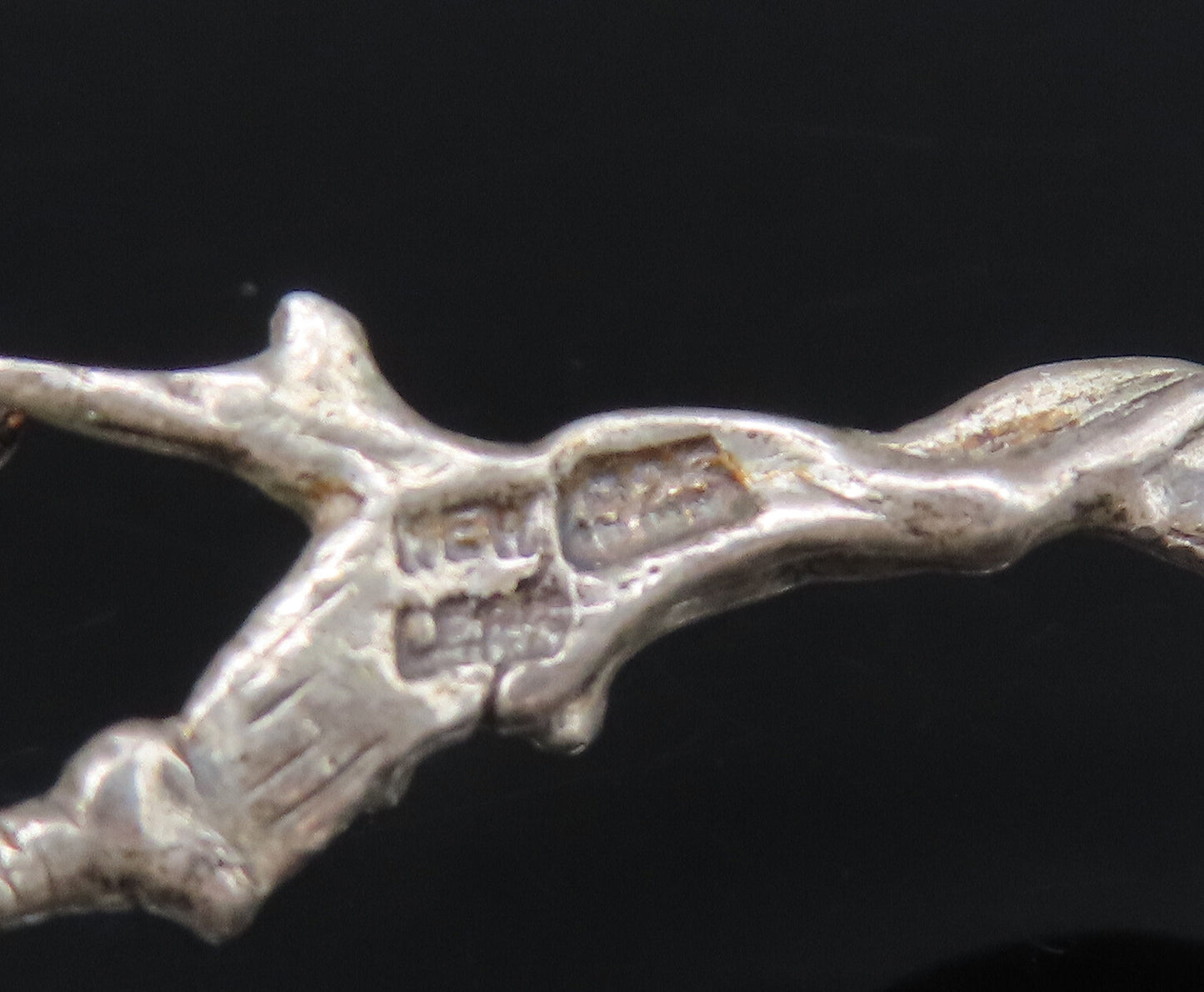 925 Sterling Silver  Vintage Caped Man Rising From Fire Motif Pendant  PT21656