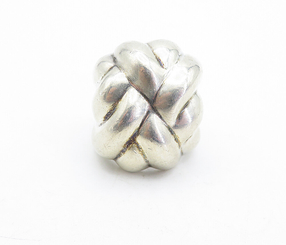 MEXICO 925 Sterling Silver  Vintage Shiny Braided Dome Band Ring Sz 7.5 RG5500