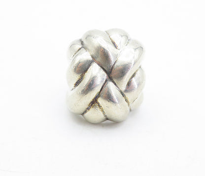 MEXICO 925 Sterling Silver  Vintage Shiny Braided Dome Band Ring Sz 7.5 RG5500