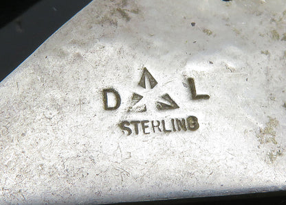 925 Sterling Silver Vintage Amethyst Two Tone NAVAJO  Drop Earrings  EG11168