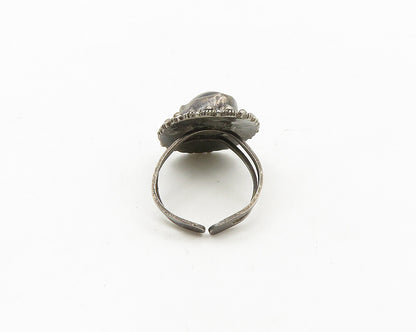 925 Sterling Silver  Vintage Cabochon Amethyst Cocktail Ring Sz 7.5  RG19027