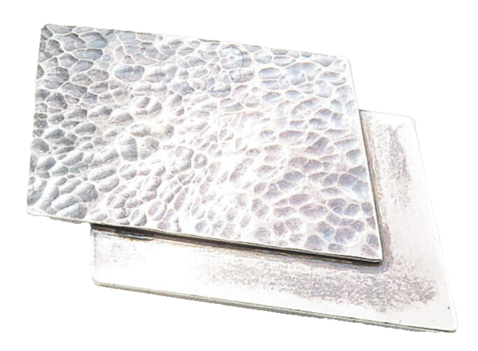 H&S 925 Sterling Silver  Vintage Dark Tone Hammered Square Brooch Pin  BP3313