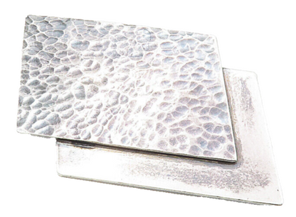 H&S 925 Sterling Silver  Vintage Dark Tone Hammered Square Brooch Pin  BP3313