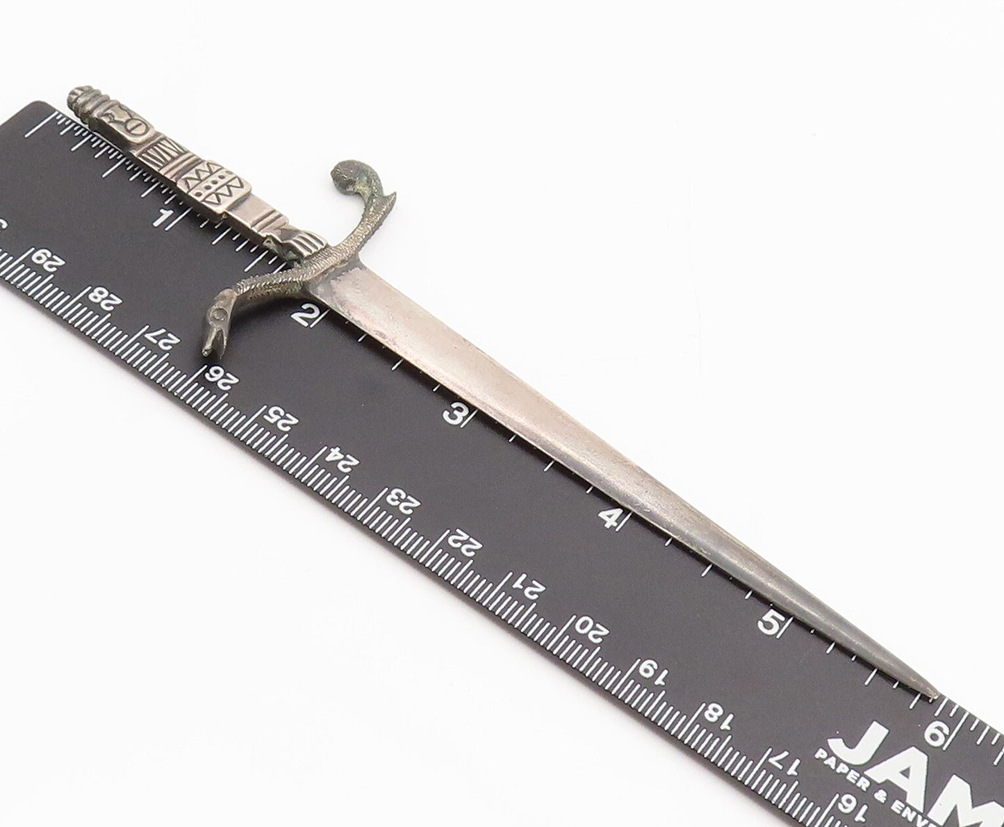 925 Sterling Silver  Vintage Sword Snake Shaped Rain Guard Mail Opener  TR3633