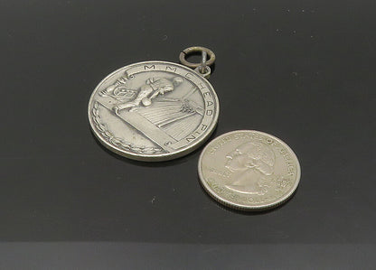 DIEGES & CLUST 925 Silver  Vintage Head Pin Bowling Medallion Pendant  PT16451