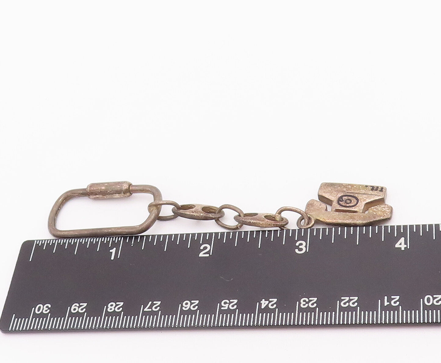925 Sterling Silver Vintage Key Ancient Solid Cut & Etched Old Telephone  TR3718