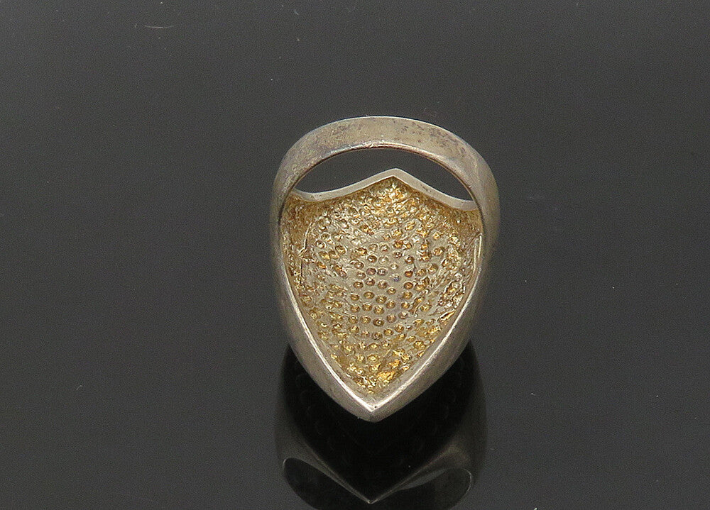 925 Sterling Silver  Vintage Turquoise Pointed Oval Cocktail Ring Sz 9 RG21386
