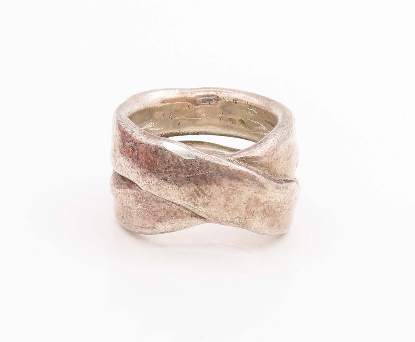 925 Sterling Silver Vintage Ring ISRAEL Solid Intertwined Knot  Sz 7  RG34487