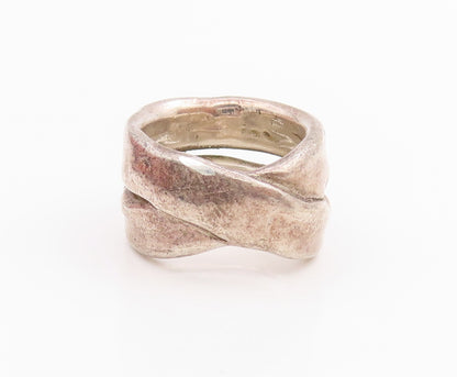 925 Sterling Silver Vintage Ring ISRAEL Solid Intertwined Knot  Sz 7  RG34487