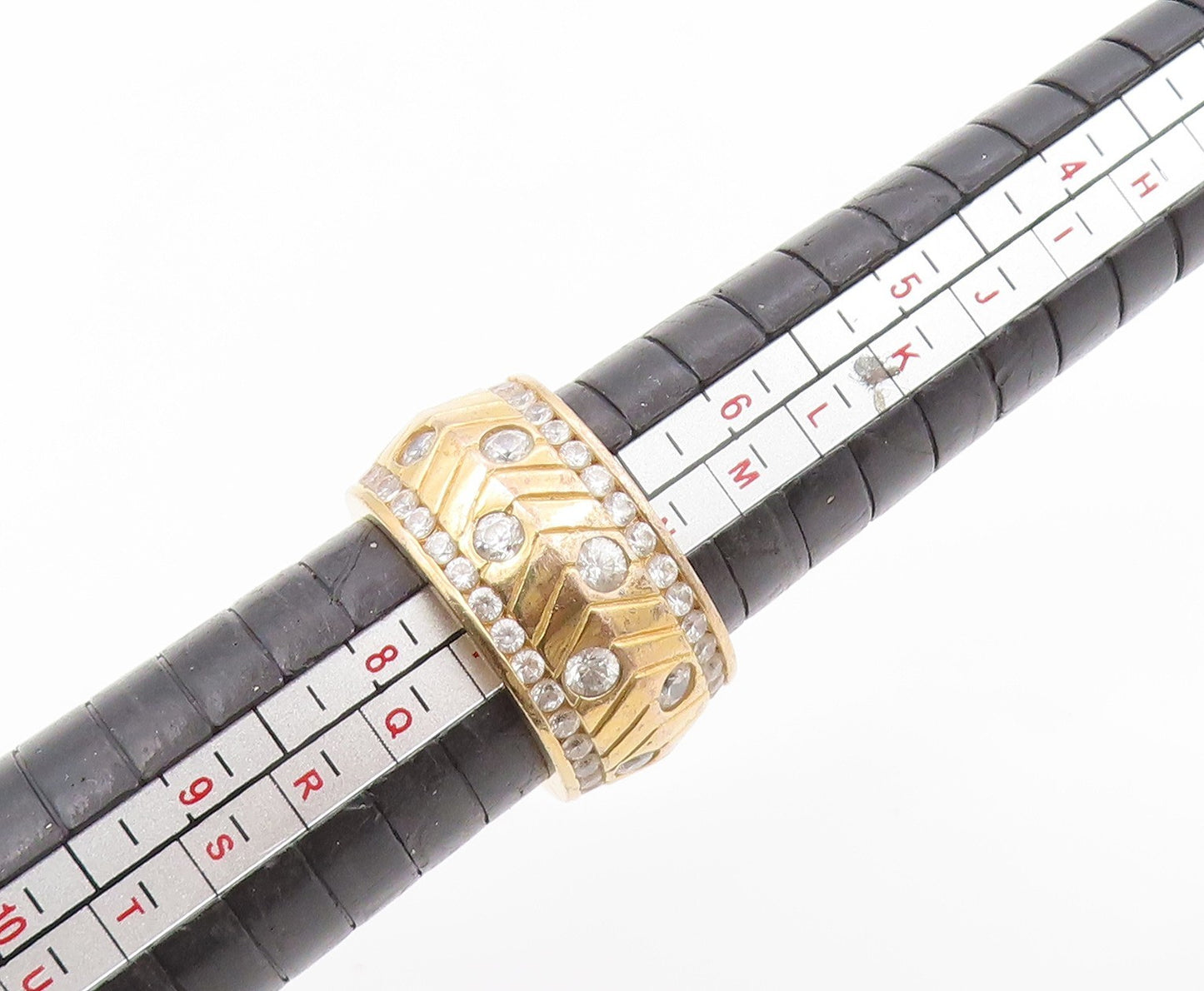 925 Sterling Silver Vintage Ring Gold Plated SONIA BITTON CZ Band  Sz 7  RG34753
