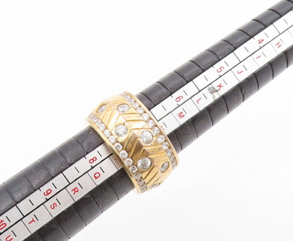 925 Sterling Silver Vintage Ring Gold Plated SONIA BITTON CZ Band  Sz 7  RG34753