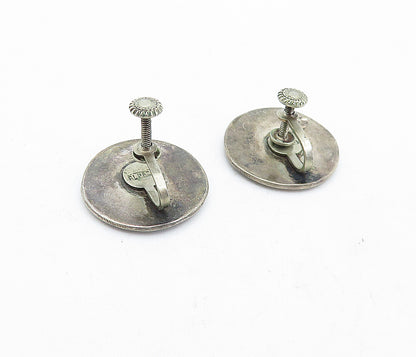 MEXICO 925 Sterling Silver  Vintage Abalone Shell Pattern Drop Earrings EG2689