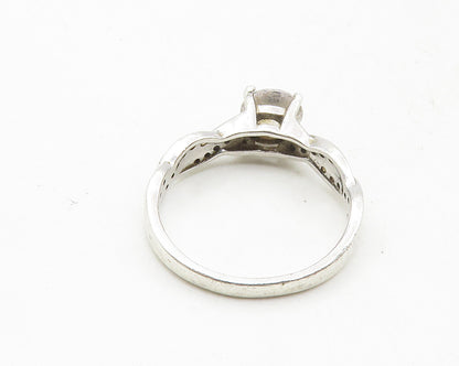 925 Sterling Silver  Cubic Zirconia Infinity Solitaire Accent Ring Sz 7 RG9973