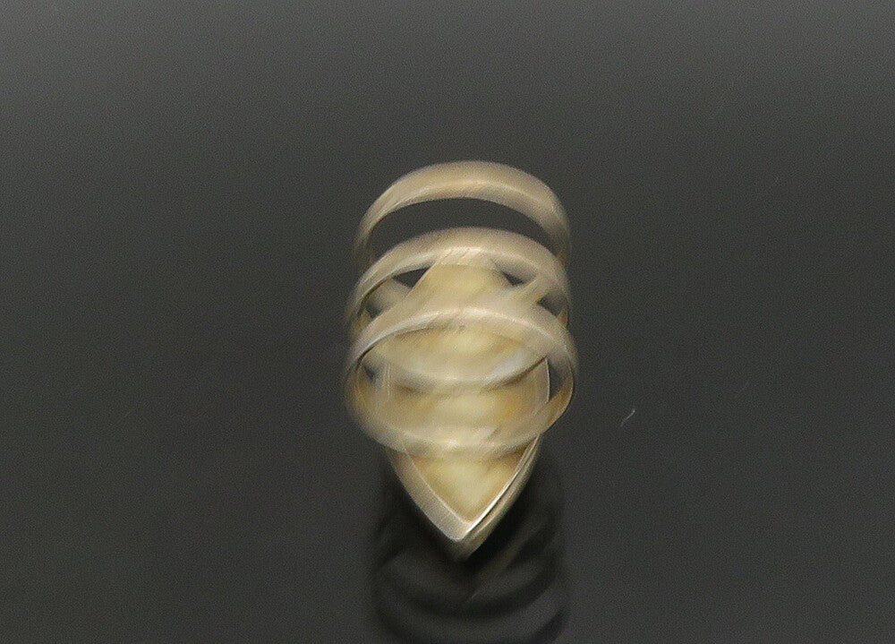 925 Sterling Silver  Vintage Marquise Smoky Topaz Cocktail Ring Sz 7  RG22827