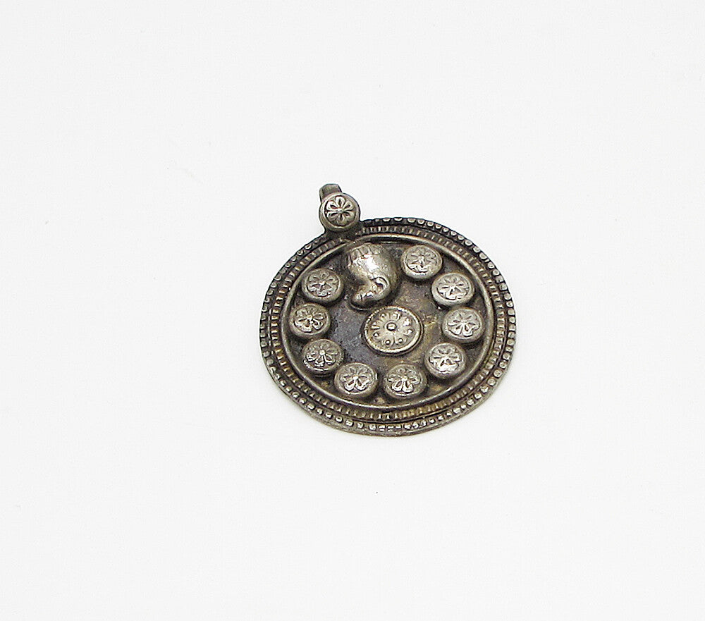 925 Sterling Silver  Vintage Retro Floral Art Deco Drop Pendant  PT2223