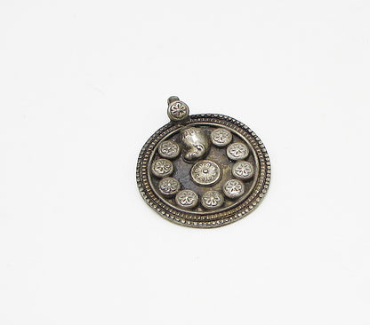 925 Sterling Silver  Vintage Retro Floral Art Deco Drop Pendant  PT2223