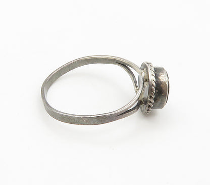 925 Silver Vintage Black Onyx Twist Band Ring Sz 4.5 RG15364