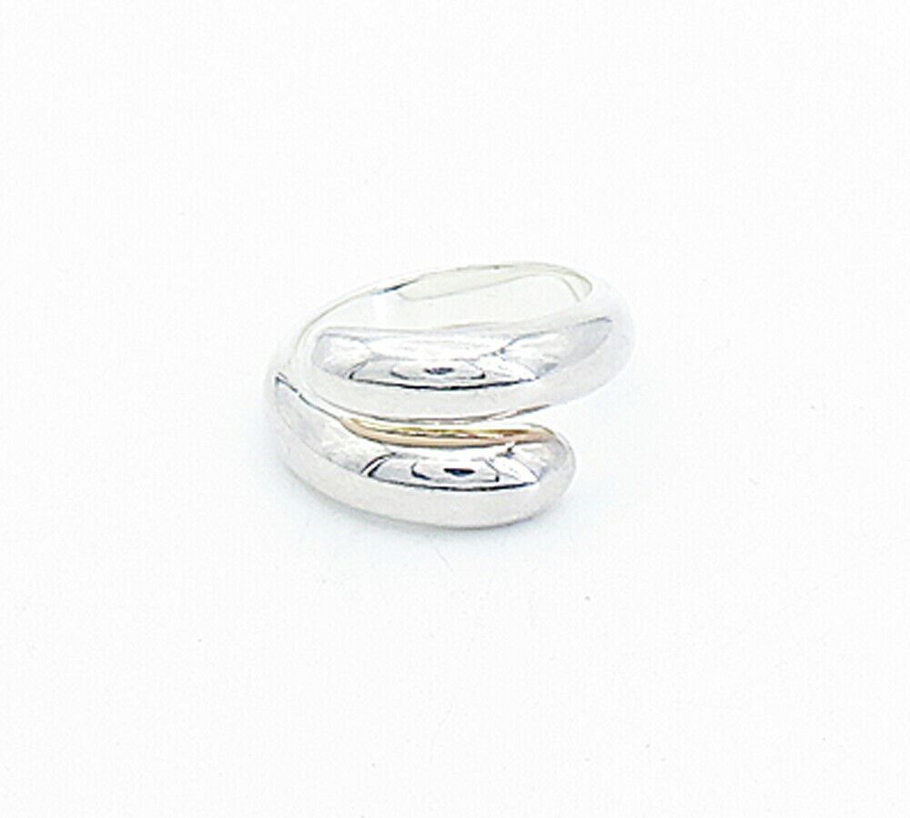 DOUG PAULUS 925 Sterling Silver  Shiny Polished Bypass Band Ring Sz 6.5 RG3926