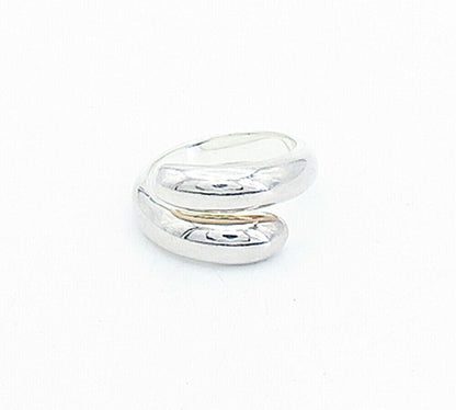 DOUG PAULUS 925 Sterling Silver  Shiny Polished Bypass Band Ring Sz 6.5 RG3926