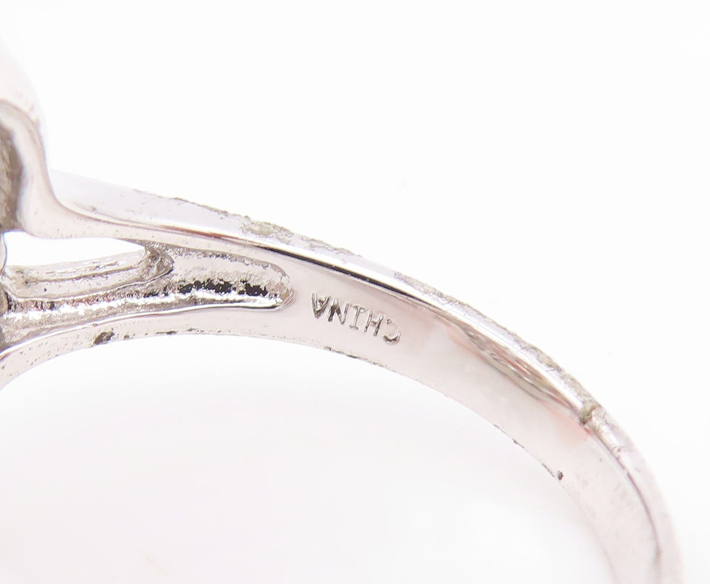 925 Sterling Silver Vintage Ring Citrine & White Topaz Floral Band Sz 7 RG35069