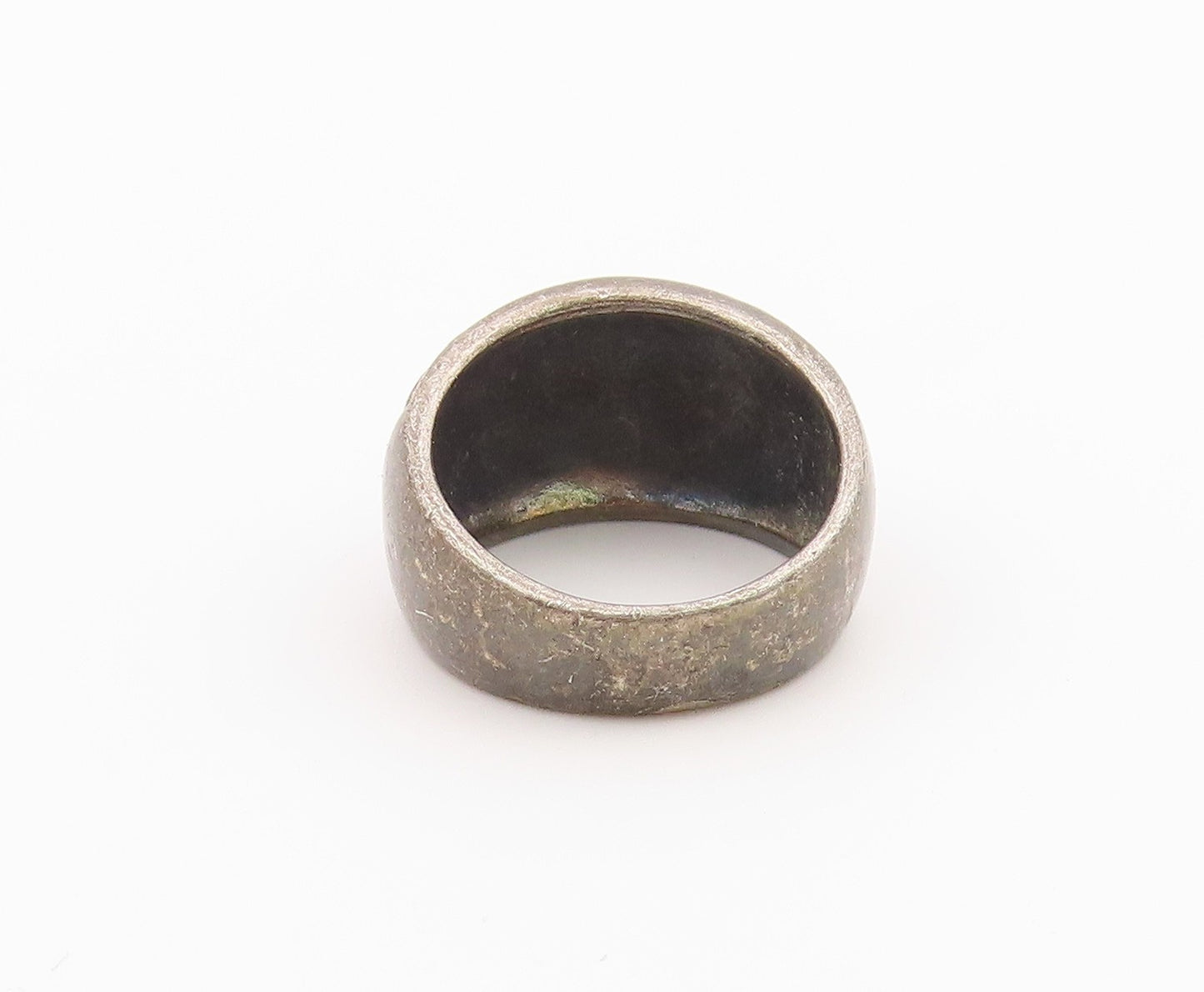 925 Sterling Silver Vintage Ring Classic Carved Floral Dome Band  Sz 6  RG36465