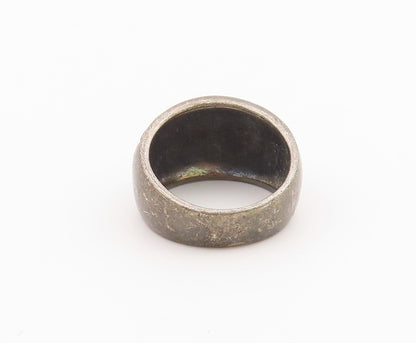 925 Sterling Silver Vintage Ring Classic Carved Floral Dome Band  Sz 6  RG36465