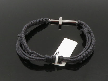 925 Sterling Silver  Religious Cross Adjustable Friendship Bracelet  BT1027