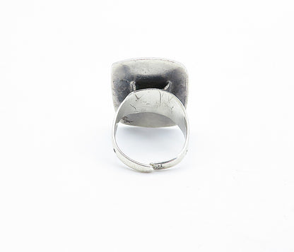 REYT 925 Sterling Silver  Vintage Raised Pattern Cocktail Ring Sz 7.5  RG4317