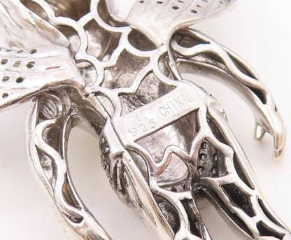 925 Sterling Silver  Vintage Shiny Cubic Zirconia Baby Angel Pendant  PT9545