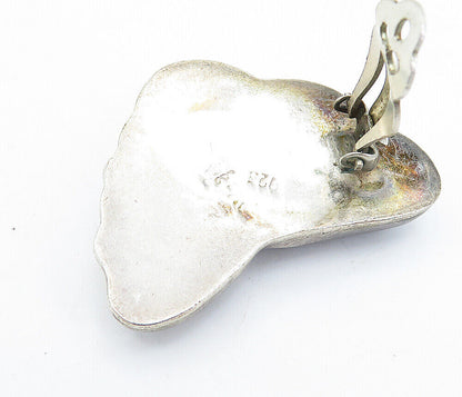 MEXICO 925 Sterling Silver  Vintage Fluted Cloud Non Pierce Earrings  EG2234