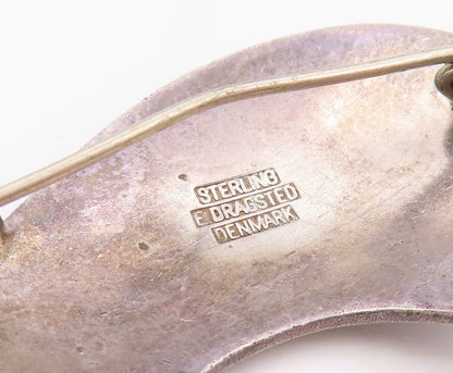 925 Sterling Silver Vintage Brooch DRAGSTED DENMARK Curved Blade Pin  BP12008
