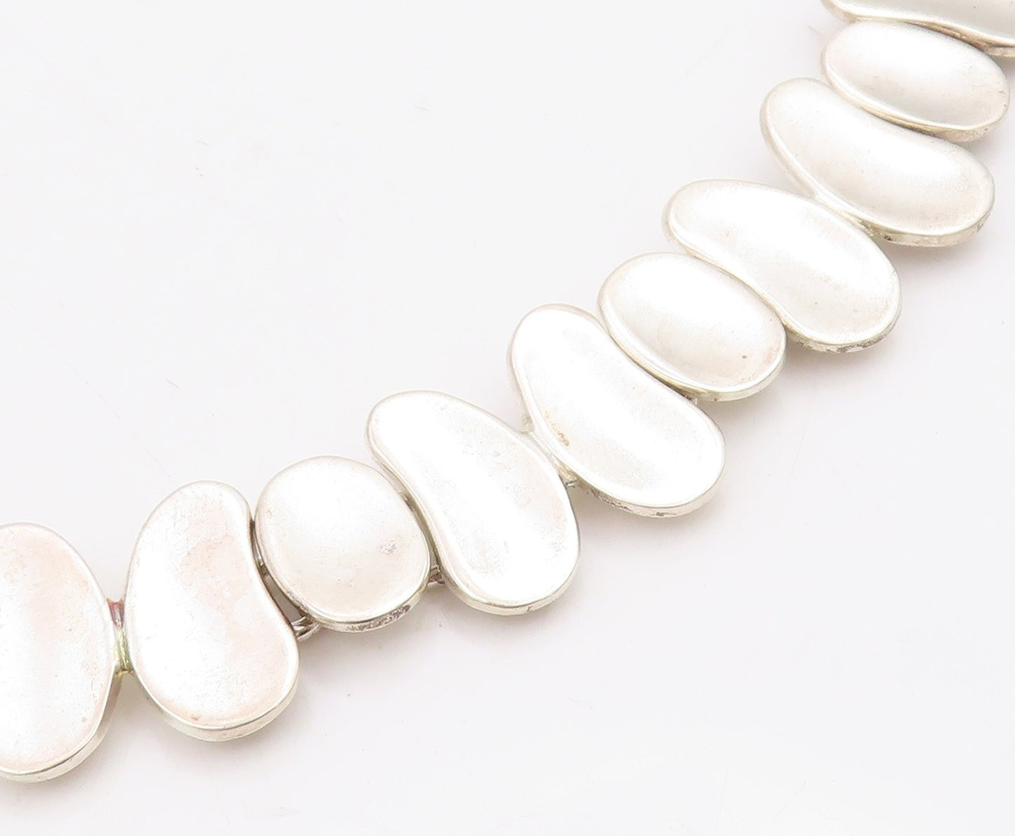 925 Sterling Silver Vintage Necklace MEXICO Chunky Asymmetrical Chain NE4701