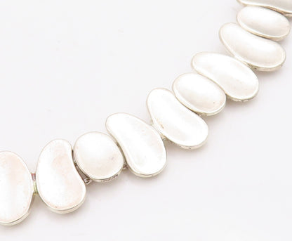 925 Sterling Silver Vintage Necklace MEXICO Chunky Asymmetrical Chain NE4701