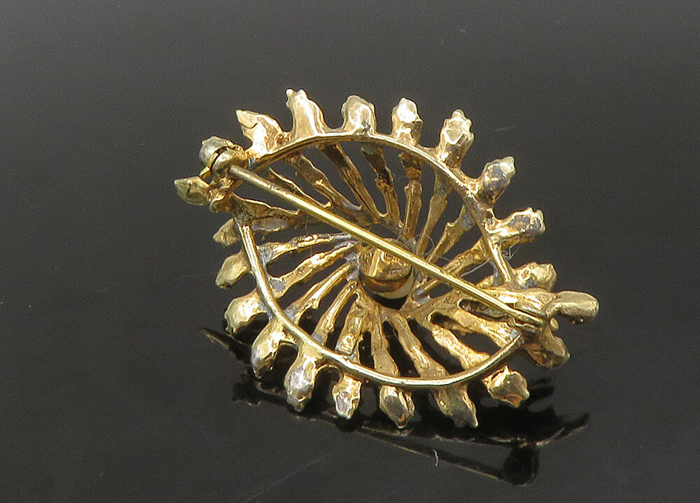 DANECRAFT 925 Sterling Silver  Vintage Petite Pearl Floral Brooch Pin  BP9009