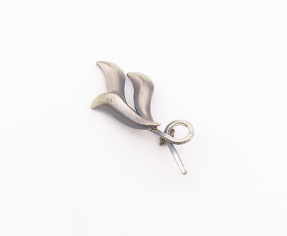 SIAM 925 Sterling Silver  Vintage Petite Dark Tone Floral Brooch Pin  BP3187