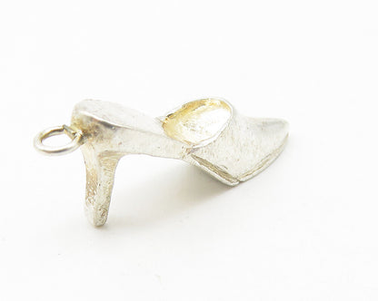 925 Sterling Silver  Vintage Petite High Heel Pointy Shoe Pendant  PT8749