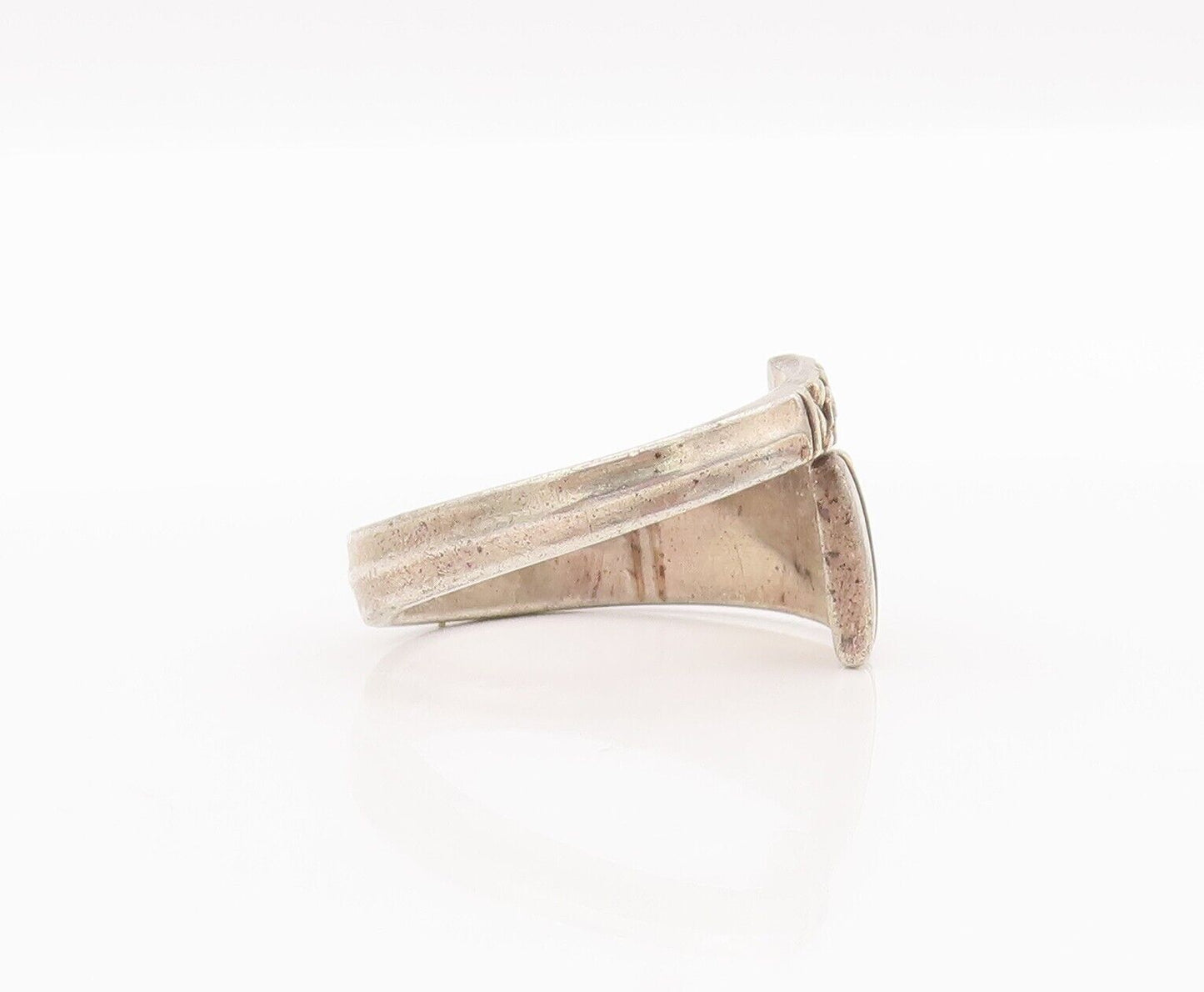 925 Sterling Silver Vintage Ring LUNT Floral Net Carved Bypass  Sz 9  RG28222