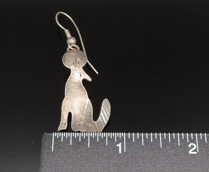 F. RAMONE NAVAJO 925 Silver  Vintage Howling Wolf & Moon Earrings  EG11904