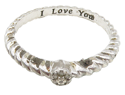 925 Sterling Silver  Genuine Diamonds Shiny Twist Band Ring Sz 10  RG15894