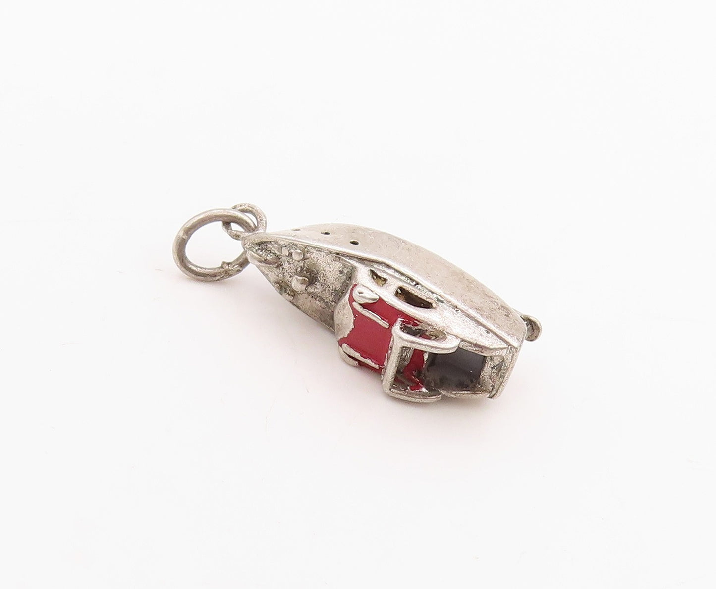925 Sterling Silver Vintage Pendant Enameled Personal Boat Charm  PT24730
