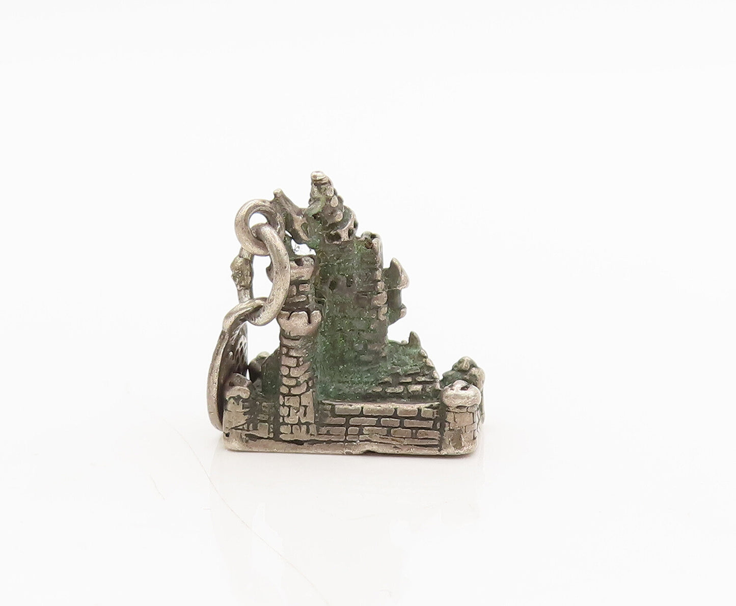 WALT DISNEY 925 Silver  Vintage 3D Carved Disney Palace Charm Pendant  PT22298