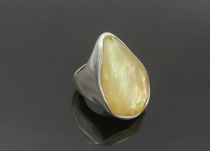 RLM STUDIO 925 Silver  Vintage Mother Of Pearl Cocktail Ring Sz 7  RG20700